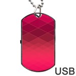 Hot Pink and Wine Color Diamonds Dog Tag USB Flash (Two Sides) Back