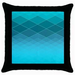 Aqua Blue And Teal Color Diamonds Throw Pillow Case (black) by SpinnyChairDesigns