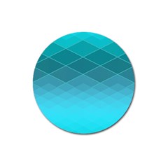 Aqua Blue And Teal Color Diamonds Magnet 3  (round) by SpinnyChairDesigns