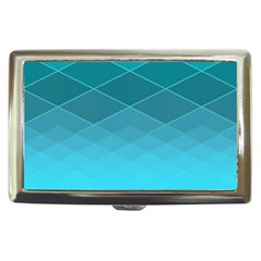 Aqua Blue And Teal Color Diamonds Cigarette Money Case by SpinnyChairDesigns