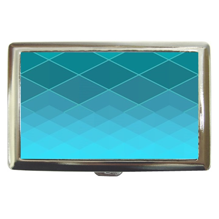 Aqua Blue and Teal Color Diamonds Cigarette Money Case