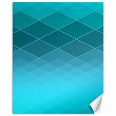 Aqua Blue And Teal Color Diamonds Canvas 11  X 14  by SpinnyChairDesigns