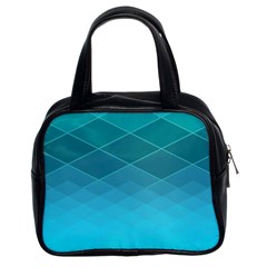 Aqua Blue And Teal Color Diamonds Classic Handbag (two Sides) by SpinnyChairDesigns