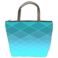 Aqua Blue And Teal Color Diamonds Bucket Bag by SpinnyChairDesigns