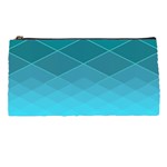 Aqua Blue and Teal Color Diamonds Pencil Case Front