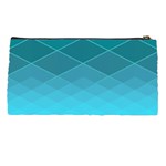 Aqua Blue and Teal Color Diamonds Pencil Case Back