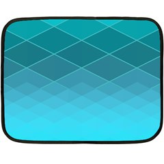 Aqua Blue And Teal Color Diamonds Double Sided Fleece Blanket (mini)  by SpinnyChairDesigns