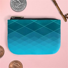 Aqua Blue And Teal Color Diamonds Mini Coin Purse by SpinnyChairDesigns