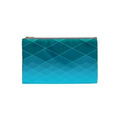 Aqua Blue And Teal Color Diamonds Cosmetic Bag (small) by SpinnyChairDesigns