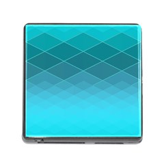 Aqua Blue And Teal Color Diamonds Memory Card Reader (square 5 Slot) by SpinnyChairDesigns