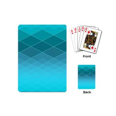 Aqua Blue And Teal Color Diamonds Playing Cards Single Design (mini) by SpinnyChairDesigns