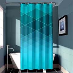 Aqua Blue And Teal Color Diamonds Shower Curtain 36  X 72  (stall)  by SpinnyChairDesigns