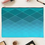 Aqua Blue and Teal Color Diamonds Cosmetic Bag (XXXL) Front