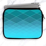 Aqua Blue and Teal Color Diamonds Apple iPad 2/3/4 Zipper Cases Front