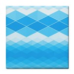 Light Blue and White Color Diamonds Tile Coaster Front