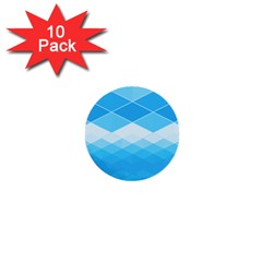 Light Blue And White Color Diamonds 1  Mini Buttons (10 Pack) 