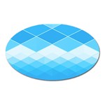 Light Blue and White Color Diamonds Oval Magnet Front