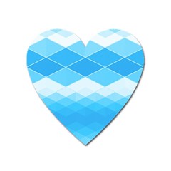 Light Blue And White Color Diamonds Heart Magnet