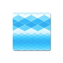 Light Blue And White Color Diamonds Square Magnet