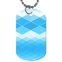 Light Blue And White Color Diamonds Dog Tag (two Sides) by SpinnyChairDesigns