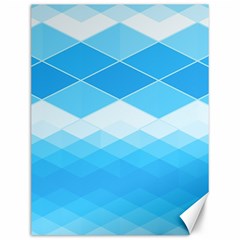 Light Blue And White Color Diamonds Canvas 12  X 16  by SpinnyChairDesigns