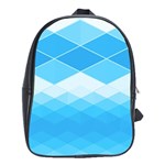 Light Blue and White Color Diamonds School Bag (XL) Front