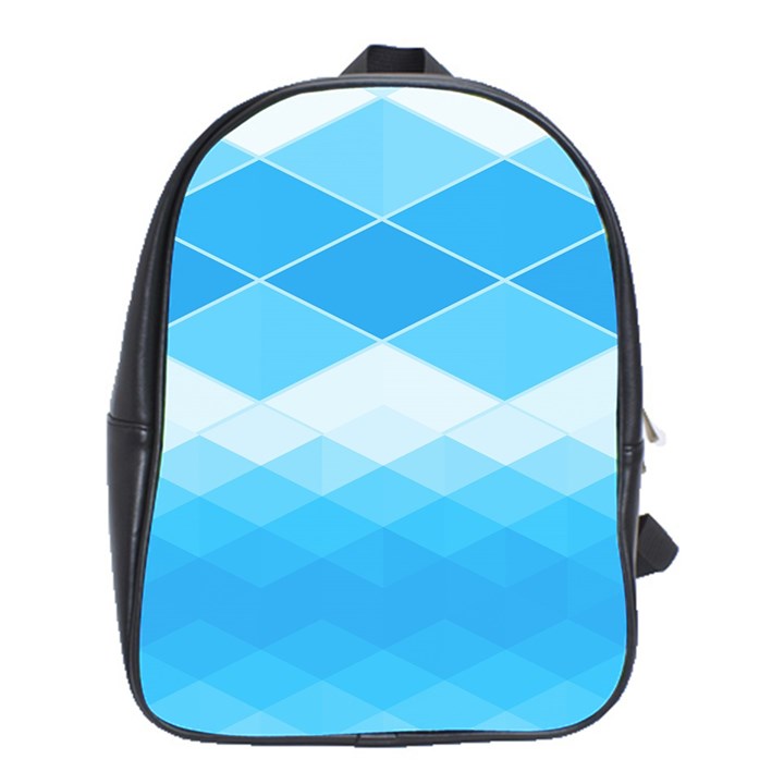 Light Blue and White Color Diamonds School Bag (XL)