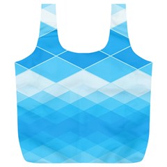 Light Blue And White Color Diamonds Full Print Recycle Bag (xl)