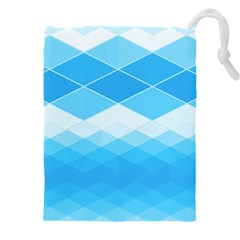 Light Blue And White Color Diamonds Drawstring Pouch (4xl) by SpinnyChairDesigns