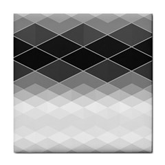 Black White Grey Color Diamonds Tile Coaster