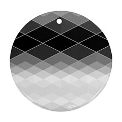 Black White Grey Color Diamonds Ornament (round)