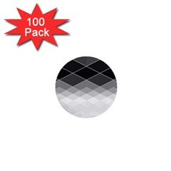 Black White Grey Color Diamonds 1  Mini Buttons (100 Pack) 