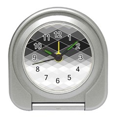 Black White Grey Color Diamonds Travel Alarm Clock