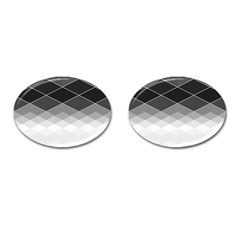 Black White Grey Color Diamonds Cufflinks (oval)