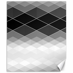 Black White Grey Color Diamonds Canvas 8  X 10 