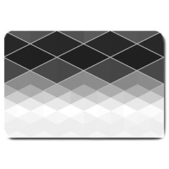 Black White Grey Color Diamonds Large Doormat  by SpinnyChairDesigns