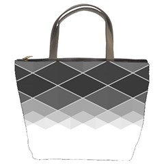 Black White Grey Color Diamonds Bucket Bag by SpinnyChairDesigns