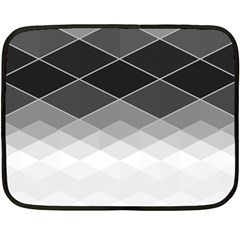 Black White Grey Color Diamonds Fleece Blanket (mini) by SpinnyChairDesigns