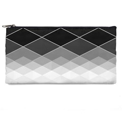 Black White Grey Color Diamonds Pencil Case by SpinnyChairDesigns