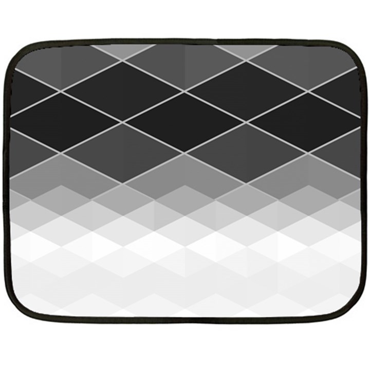 Black White Grey Color Diamonds Double Sided Fleece Blanket (Mini) 