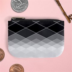 Black White Grey Color Diamonds Mini Coin Purse by SpinnyChairDesigns