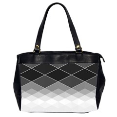 Black White Grey Color Diamonds Oversize Office Handbag (2 Sides) by SpinnyChairDesigns