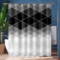 Black White Grey Color Diamonds Shower Curtain 60  X 72  (medium)  by SpinnyChairDesigns