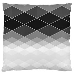 Black White Grey Color Diamonds Large Cushion Case (two Sides) by SpinnyChairDesigns