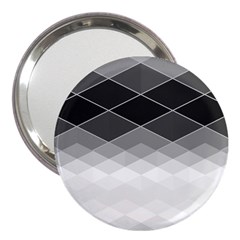 Black White Grey Color Diamonds 3  Handbag Mirrors by SpinnyChairDesigns