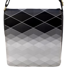 Black White Grey Color Diamonds Flap Closure Messenger Bag (s) by SpinnyChairDesigns