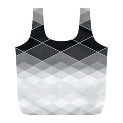 Black White Grey Color Diamonds Full Print Recycle Bag (l) by SpinnyChairDesigns