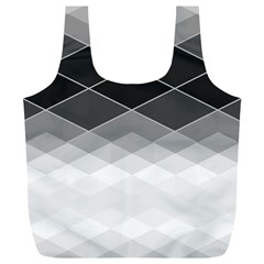 Black White Grey Color Diamonds Full Print Recycle Bag (xl) by SpinnyChairDesigns