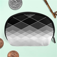 Black White Grey Color Diamonds Accessory Pouch (large) by SpinnyChairDesigns