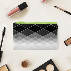 Black White Grey Color Diamonds Cosmetic Bag (xs) by SpinnyChairDesigns